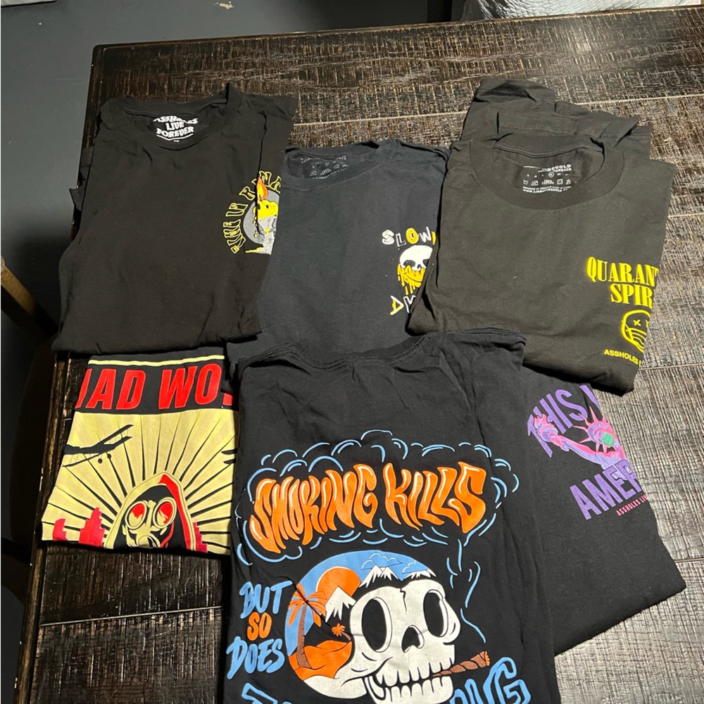 Bundle 6 Linda Finegold Assholes Live Forever black shirts all size XL